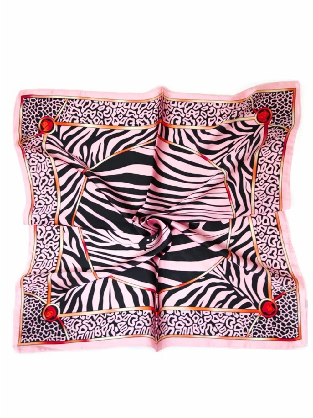 Pink Zebra Print Silk Scarf - Women's Fashion Accessory